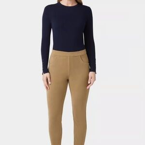 NWT Hue Women's High-Rise Butter Twill Denim Leggings Ermine Color size XL